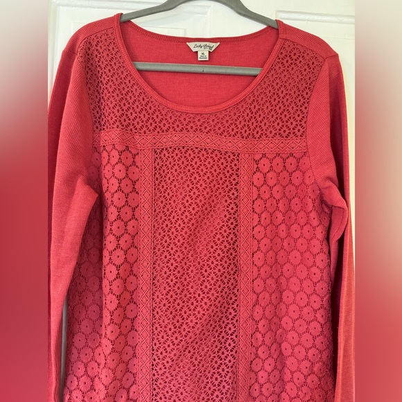 Lucky Brand Long Sleeve Boho Crocheted Floral Design•X-Large - Picture 3 of 5